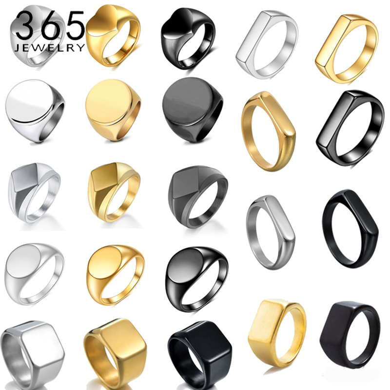 Initial Ring Custom - Anillo de acero inoxidable 365 con