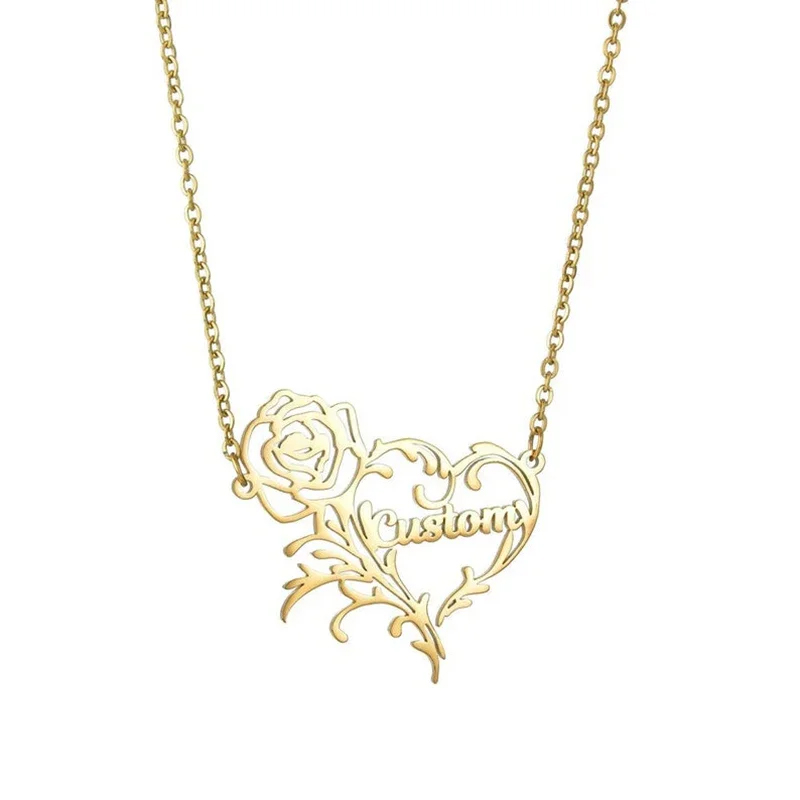 Collar con dije de corazón de  - Birth Flower Necklace reseña y precio