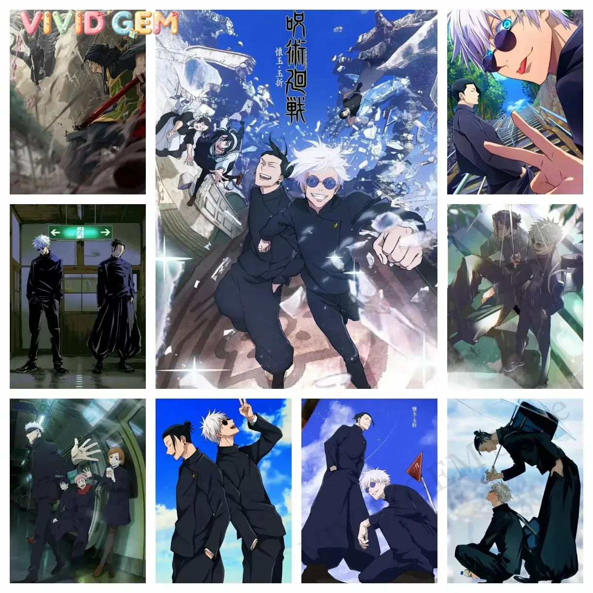 VIVID GEM Jujutsu Kaisen Gojo  - Photo Mosaic Print reseña y precio